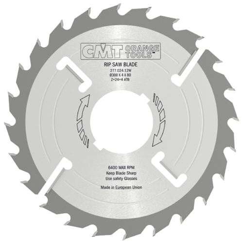 CMT Industrial Vielblatt-Kreissägeblatt mit Räumschneiden für Grobschnitte - D300x4 d70 Z24+4 MEC HW