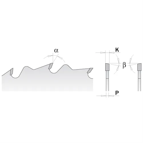 CMT Industrial Rozmítací kotouč s vyklizovacím zubem, zesílený - D350x4,2 d70 Z26+6 MEC HW
