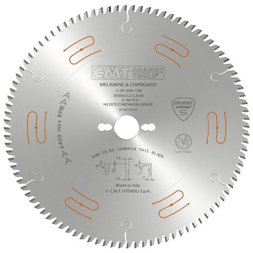 CMT CHROME Saw Blade for Laminated, Chipboard and MDF - D250x3,2 d30 Z80 HW