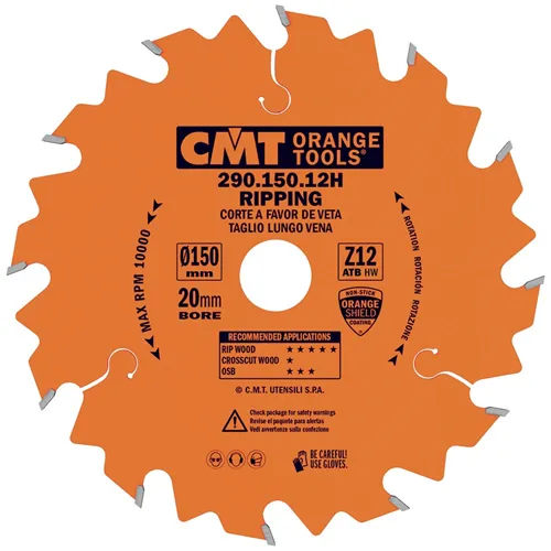 CMT Orange Pilový kotouč pro podélné řezy - D180x30 Z12 HW