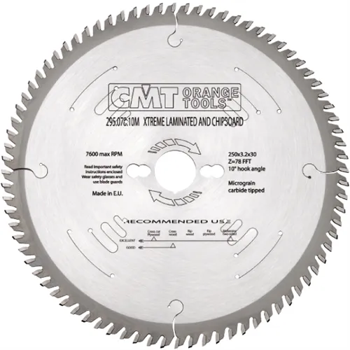 CMT Super XTreme Saw Blade for Laminated and Chipboard - D300x3,2 d30 Z96 HW