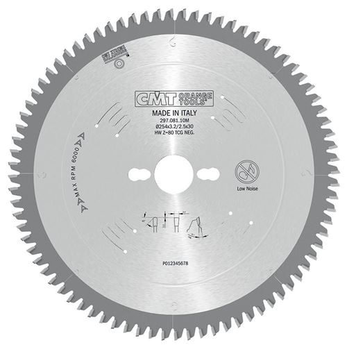 CMT Saw Blade for Laminated Board, Non-ferrous Metal, Plastic - D305x3,2 d30 Z96 HW