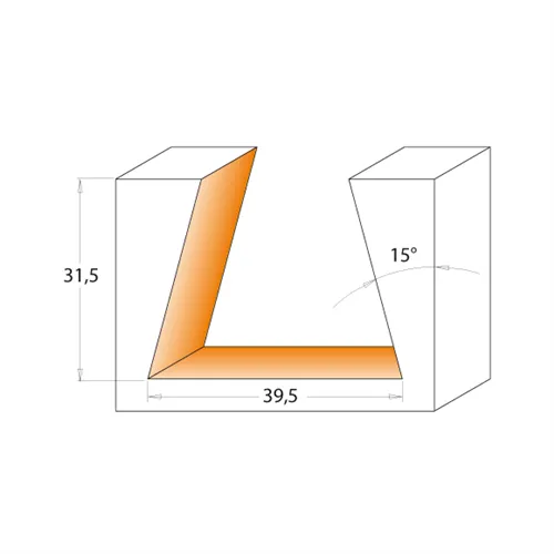 CMT Rybinová žiletková fréza pro střešní trámy - 15° D39,5x31,5 S=M12x1 HW