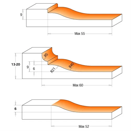 CMT Nůž pro C694013 - pár žiletek B 60x11,9x1,5mm