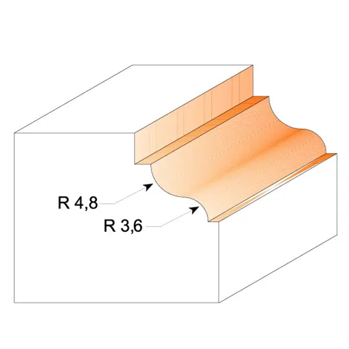 CMT C947 Profilová fréza s ložiskem - R4,8-3,6 D34,2x13 S=12 HW