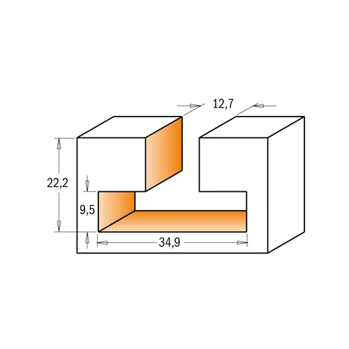 CMT C950.6 Fréza na cylindrické drážky HW - D34,9x22,2 d12,7 S=12