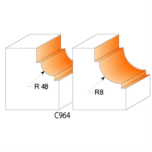 CMT C963 Zaoblovací fréza vypouklá - R4,8 D25,4x11,5 S=12 HM