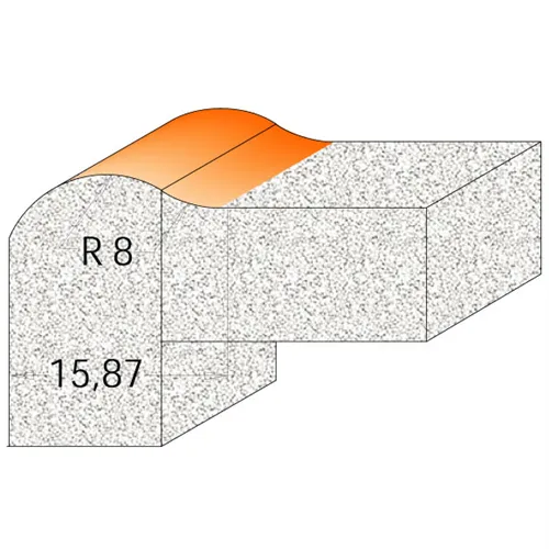 CMT C981 Profil.fréza čelní na hrany CORIAN - D25,4 I12,7 R8 S=12