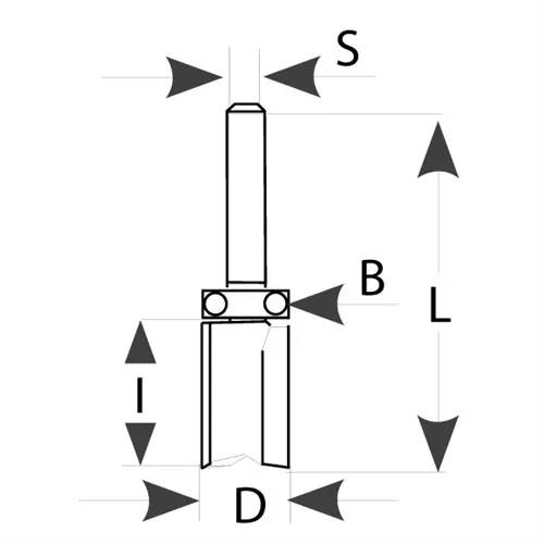 IGM M112 Drážkovací fréza s ložiskem - D12x25x61 S=8 HW
