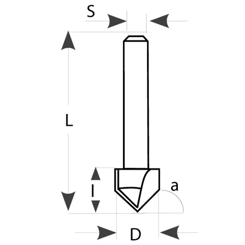 IGM M115 Fréza na V-drážku - D12,7x12,7x52,7 S=8 HW
