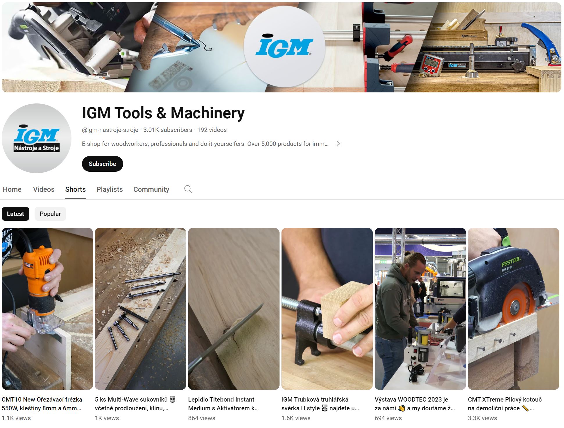 YouTube channel IGM Tools and Machinery