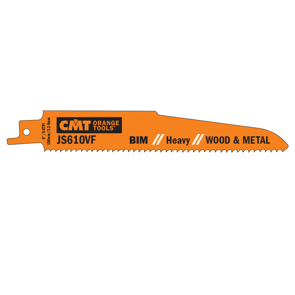 CMT Pilový plátek do pily ocasky BIM Heavy Wood-Metal 610 VF - L150, I130, TPI5-8 (bal 5ks) C-JS610VF-5