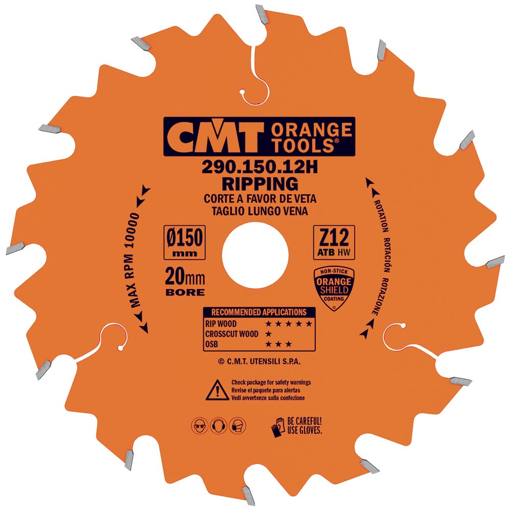 CMT Orange Pilový kotouč pro podélné řezy - D160x20 Z12 HW C29016012H